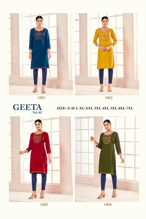 Geeta Vol 2 Designer embroidery Silk Kurti Collection